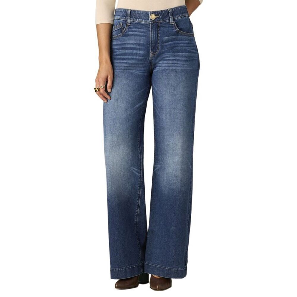 Wit & Wisdom Womens  Blue Sam High Rise Wide Leg Jean, Blue